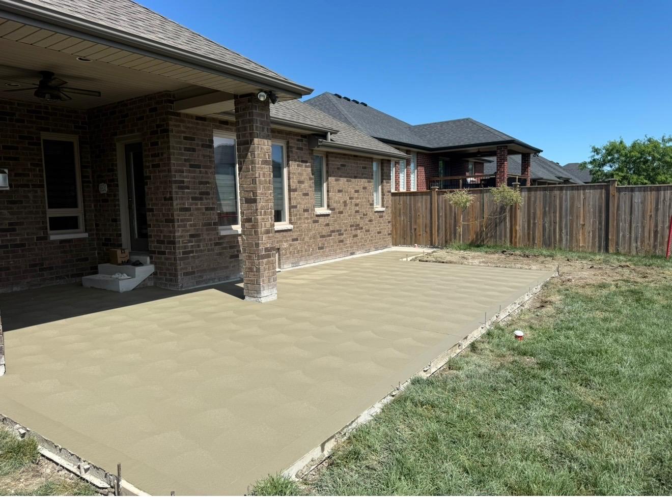 Rebuilt concrete walkway and steps after finishing