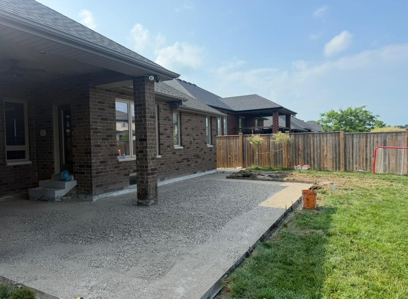 Old broken concrete walkway before rebuild